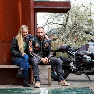 Pánska kožená moto bunda W-TEC Sheawen Classic - čierna