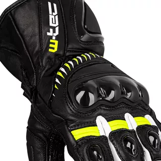 Moto rukavice W-TEC Evolation - čierno-bielo-fluo