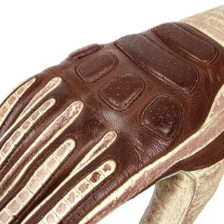 Kožené moto rukavice W-TEC Retro Gloves - hnedo-béžová