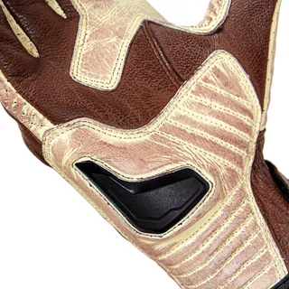 Kožené moto rukavice W-TEC Retro Gloves - hnedo-béžová