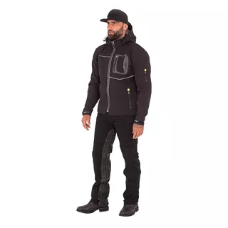 Pánska softshell moto bunda W-TEC Borozef - čierno-zelená