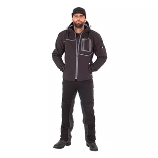 Pánska softshell moto bunda W-TEC Borozef - čierno-zelená