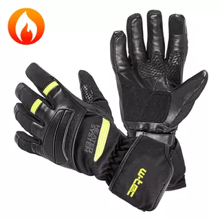 Vyhrievané moto a lyžiarske rukavice W-TEC HEATride - 2.akosť - čierna-fluo zelená