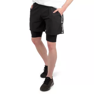 Pánske kraťasy 2v1 inSPORTline Closefit Short - čierna