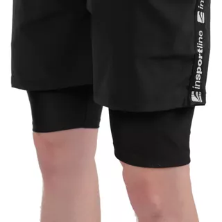 Pánske kraťasy 2v1 inSPORTline Closefit Short - čierna