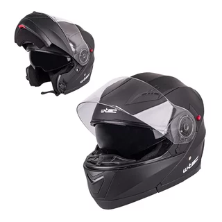 Výklopná moto prilba W-TEC Pezzon - čierna matná