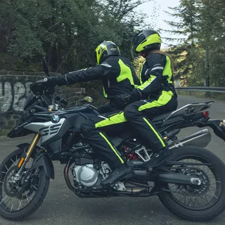 Pánska moto bunda W-TEC Brandon - čierno-šedo-oranžová