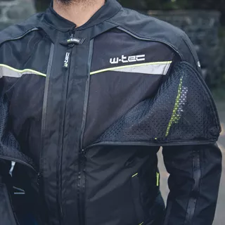 Pánska moto bunda W-TEC Progair - čierna-fluo