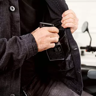 Pánska jeansová letná moto bunda W-TEC Lenny - čierna