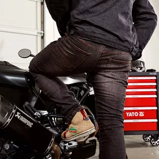 Moto topánky W-TEC SmokinJoe - 2.akosť - béžová s červeným pruhom