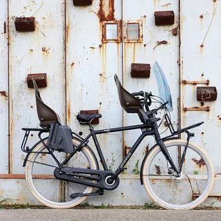 Zadná sedačka na bicykel s adaptérom a nosičom na sedlovku Urban Iki - Sakura ružová/Shinju biela