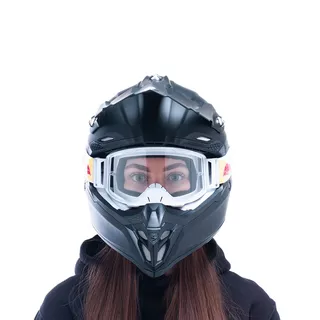 Motokrosové okuliare RedBull Spect Strive Panovision, biele matné, plexi číre