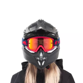 Motokrosové okuliare RedBull Spect Whip, červené matné, plexi červené zrkadlové