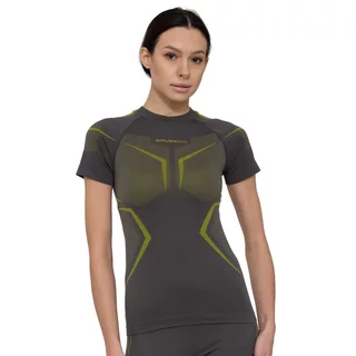 Dámske funkčné tričko Brubeck Dry s krátkym rukávom SS1465W - Grey/Lime