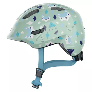Detská cyklo prilba Abus Smiley 3.0 - Purple Star - Green Nordic
