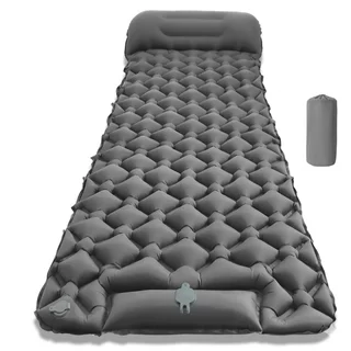 Nafukovacia karimatka s integrovanou pumpou inSPORTline Soultea 190x60x6 cm - šedá