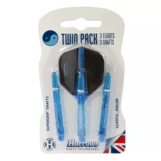 Násadky a letky Harrows Twin Pack Medium - Red - Aqua