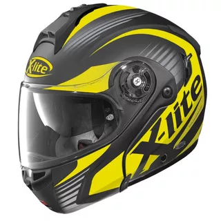 Výklopná moto prilba X-Lite X-1004 P/J Nordhelle N-Com Flat Black-Yellow - čierno-žltá - čierno-žltá