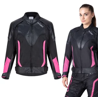 Dámska moto bunda W-TEC Durmana - čierno-ružová
