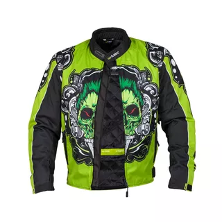 Moto bunda W-TEC Daemon - zelená s potlačou