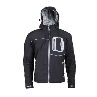 Pánska softshell moto bunda W-TEC Borozef - čierno-zelená - čierno-zelená