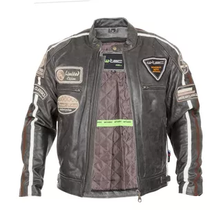 Pánska kožená moto bunda W-TEC Antique Cracker - hnedo-šedá