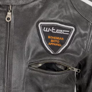 Pánska kožená moto bunda W-TEC Antique Cracker - hnedo-šedá
