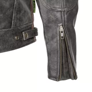 Pánska kožená moto bunda W-TEC Antique Cracker - hnedo-šedá