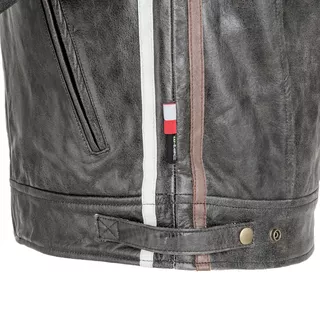 Pánska kožená moto bunda W-TEC Antique Cracker - hnedo-šedá
