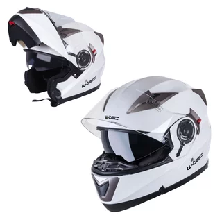 Výklopná moto prilba W-TEC Pezzon - bielo-bronzová