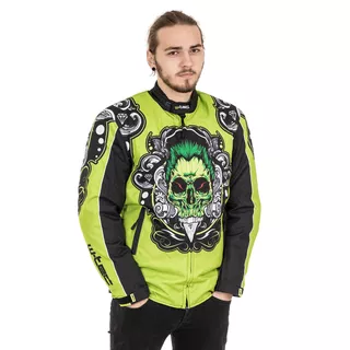 Moto bunda W-TEC Daemon - zelená s potlačou