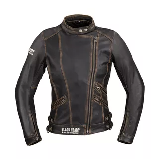 Dámska kožená moto bunda W-TEC Black Heart Lizza - 2.akosť - vintage hnedá