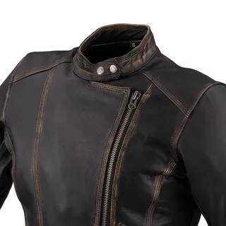 Dámska kožená moto bunda W-TEC Black Heart Lizza - 2.akosť - vintage hnedá