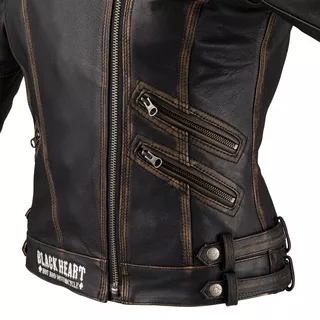 Dámska kožená moto bunda W-TEC Black Heart Lizza - 2.akosť - vintage hnedá