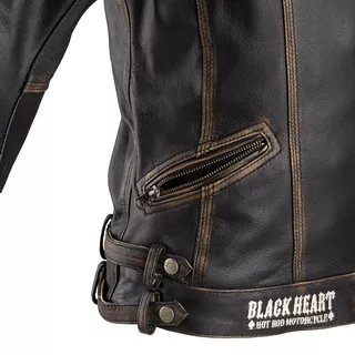 Dámska kožená moto bunda W-TEC Black Heart Lizza - 2.akosť - vintage hnedá