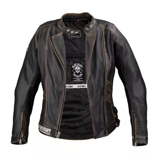 Dámska kožená moto bunda W-TEC Black Heart Lizza - 2.akosť - vintage hnedá