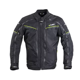 Pánska moto bunda W-TEC Progair - čierna-fluo