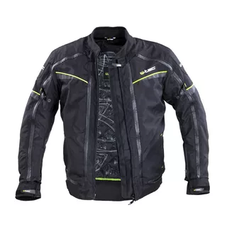 Pánska moto bunda W-TEC Progair - čierna-fluo