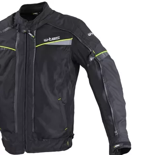 Pánska moto bunda W-TEC Progair - čierna-fluo