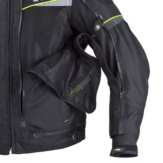 Pánska moto bunda W-TEC Progair - čierna-fluo