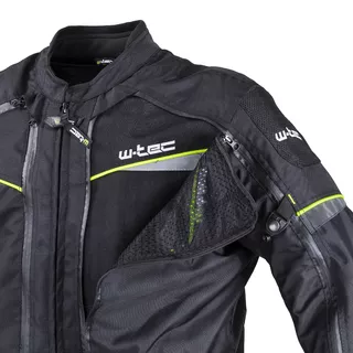 Pánska moto bunda W-TEC Progair - čierna-fluo