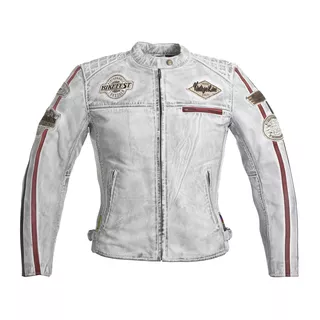 Dámska kožená moto bunda W-TEC Sheawen Lady White - 2. akosť - biela