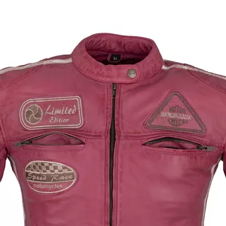 Dámska kožená moto bunda W-TEC Sheawen Lady Pink - ružová