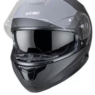 Moto prilba W-TEC Yorkroad Solid - White Grey Glossy