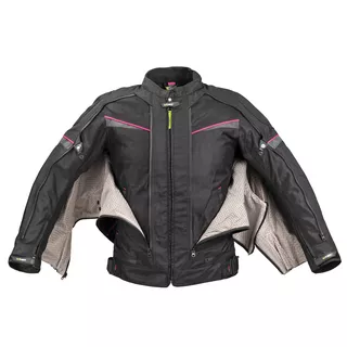 Dámska moto bunda W-TEC Progair Lady - 2. akosť - čierno-ružová