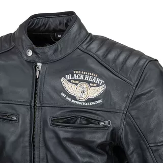 Pánska kožená bunda W-TEC Black Heart Wings Leather Jacket - 2. akosť - čierna