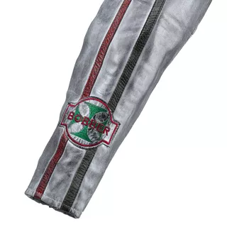 Pánska kožená moto bunda W-TEC Sheawen Waxed Grey - šedá