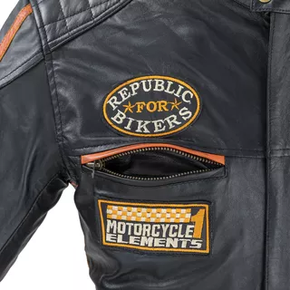 Pánska kožená moto bunda W-TEC Sheawen Classic - čierna