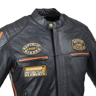 Pánska kožená moto bunda W-TEC Sheawen Classic - čierna