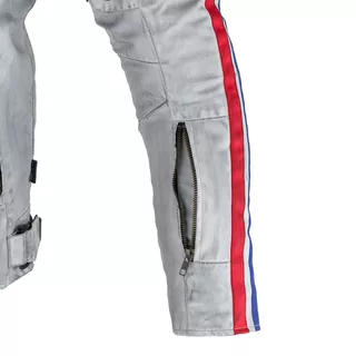 Pánska textilná bunda W-TEC 91 Cordura - 2.akosť - biela s červeným a modrým pruhom
